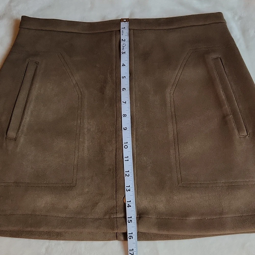 HFVE, Women's, Fall, Spring, Winter, Olive Green, Suede Like Skirt Mini Skirt